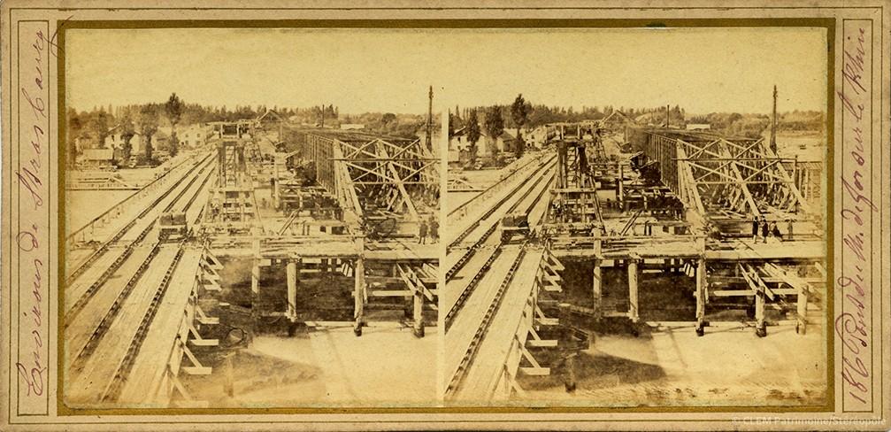 Images stéréoscopiques Strasbourg pont de Kehl