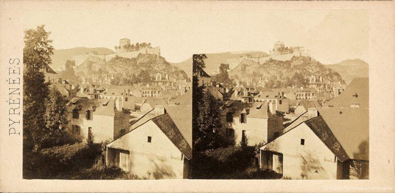 Lourdes, côté sud par Charles Gaudin en 1858 Images stéréoscopiques Gaudin Charles Lourdes 1858